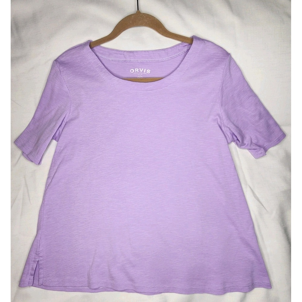 Orvis Women's Purple Lavender Short Sleeve Crewneck T-Shirt - L